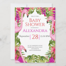 Girl Baby Dusche Pink Flamingo Tropical Wildlife