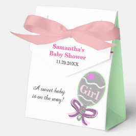 Girl Baby Dusche Pink Green Rattle Geschenkschachtel