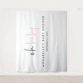 Girl baby dusche pink moderne einzigartige Typogra Wandteppich