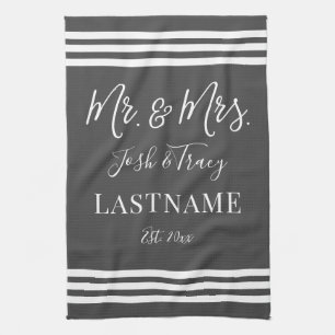 Girl Baby Elephant mit Bow Individuelle Name Geschirrtuch