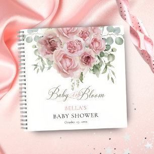 Girl Baby in Bloom Baby Dusche Gäste buchen Notizbuch