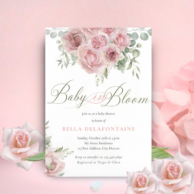 Girl Baby in Bloom Baby Shower Einladung (Von Creator hochgeladen)