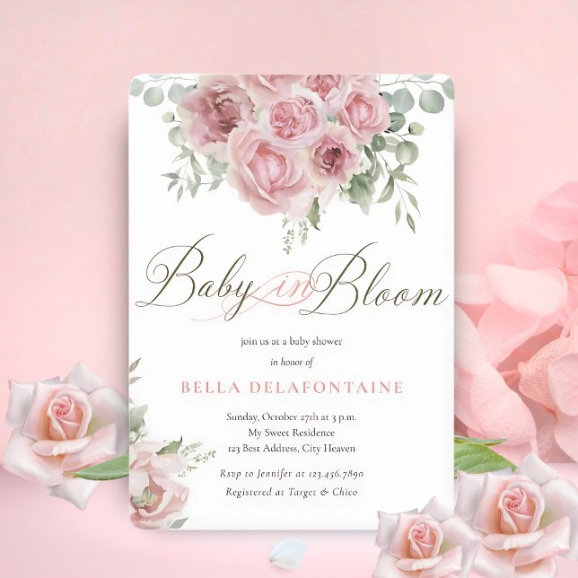 Girl Baby in Bloom Baby Shower Einladung (Von Creator hochgeladen)