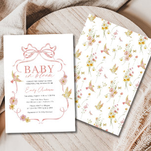 Girl Baby in Bloom Coquette Bow Wildblume Dusche Einladung