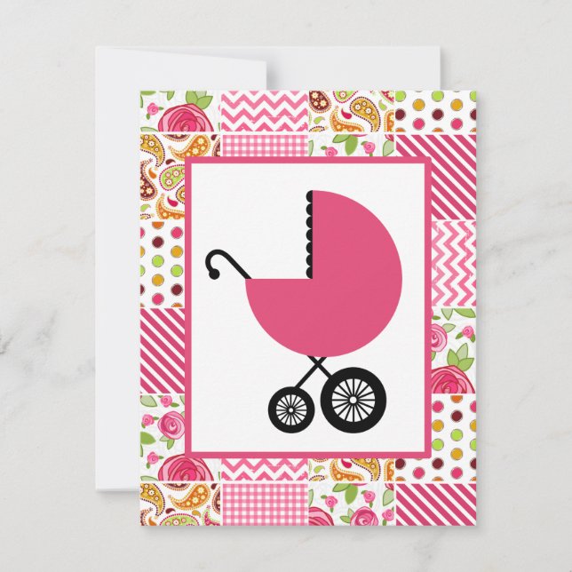Girl Baby Shooter - Girly Patchwork Einladung (Vorderseite)