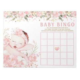 Girl Baby Shower Bingo Spielkarten Notizblock