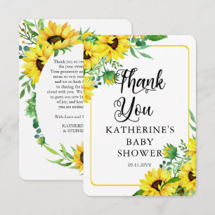 Girl Baby Shower Boho Sunflowers Danke
