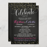 Girl Baby Shower Einladung kombiniert Freunde