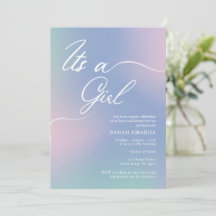 Girl Baby Shower Einladung mit eleganten Gradient
