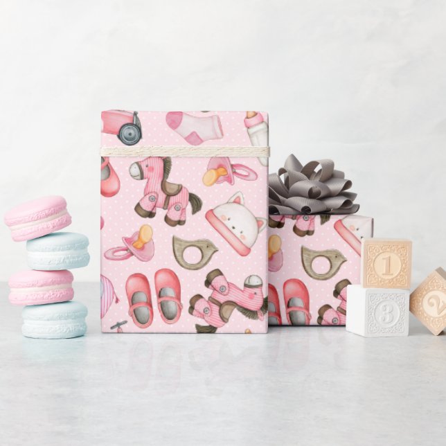 Girl Baby Shower Geschenkpapier (Babyparty)