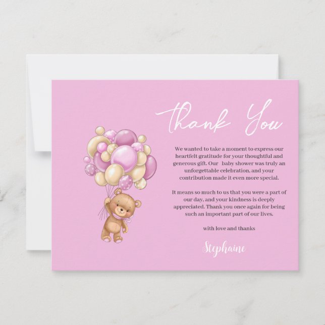 Girl  Baby shower thank you Feiertagskarte (Vorderseite)