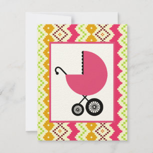 Girl Baby Shower - Tribal  Hintergrund Einladung