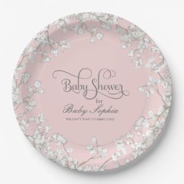 Girl Baby Showscript Gipskraut Rustic Pappteller
