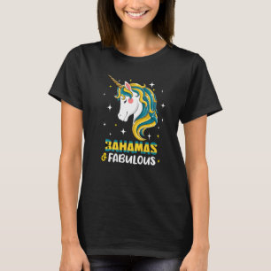 Girl Bahamians Bahamas Flag Einhorn Frauen T-Shirt