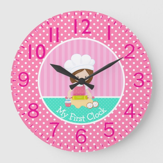 Girl Baker meine erste Große Wanduhr (Vorderseite)