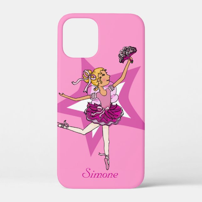 Girl ballerina rosa blondes Haar Case-Mate iPhone Hülle (Rückseite)