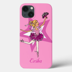 Girl ballerina rosa blondes Haar Namenskoffer Case-Mate iPhone Hülle