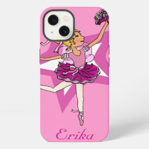 Girl ballerina rosa blondes Haar Namenskoffer iPhone Hülle
