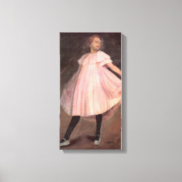 Girl Ballet Dancer in einem rosa Kleid Leinwanddruck