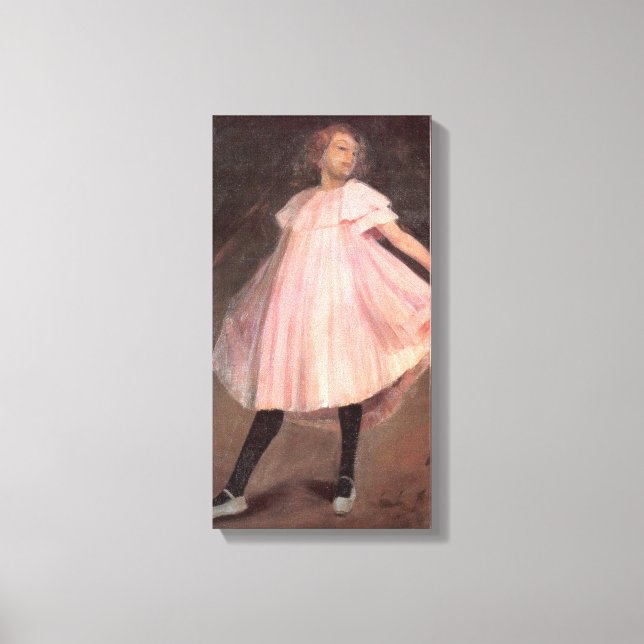Girl Ballet Dancer in einem rosa Kleid Leinwanddruck (Vorderseite)
