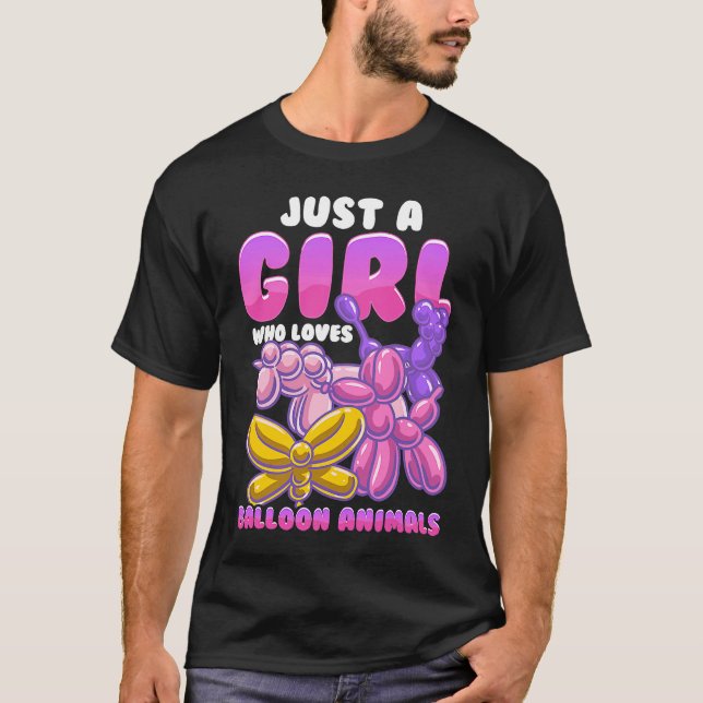 Girl Balloon Animals Party Balloonist Balloon Arti T-Shirt (Vorderseite)