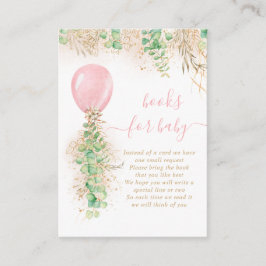 Girl Balloon Eucalyptus Gold Glitzer Book for Baby Begleitkarte