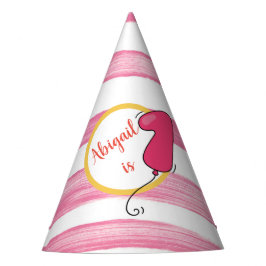 Girl Balloon Thema 1. Geburtstag Wasserfarbe Partyhütchen