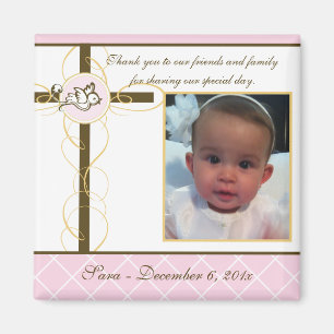 Girl Baptism/Christening Favor - Foto von Magnet