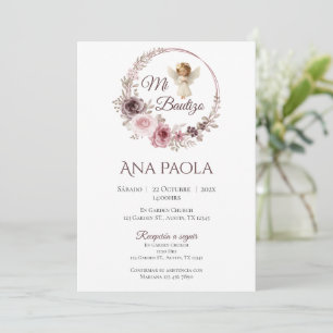 Girl Baptism Einladung in Spanisch Boho