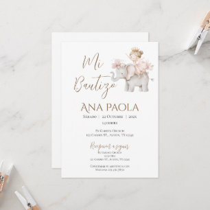 Girl Baptism Einladung in Spanisch Boho
