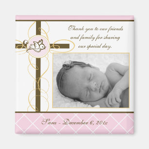 Girl Baptisse/Christening Favor - Foto Magnet