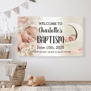 Girl Baptisse Welcome Sign Kid Foto Collage Banner