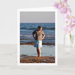 Girl Barefoot on Beach Karte