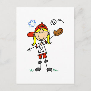 Girl Baseball Player Tshirts und Geschenke Postkarte