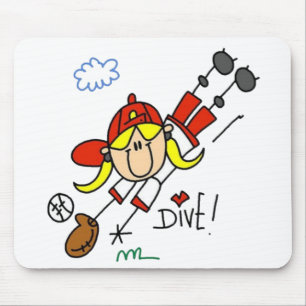 Girl Baseball Strichmännchen Mousepad