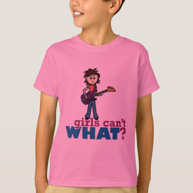 Girl-Bass-Gitarrenspieler T-Shirt (Vorderseite)