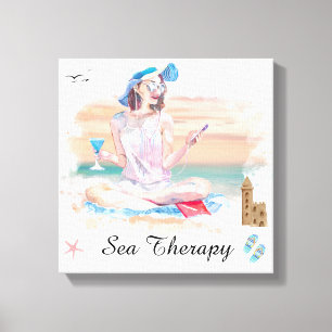 *~* Girl Beach Mobil Telefon gepflasterte Canvas P Leinwanddruck