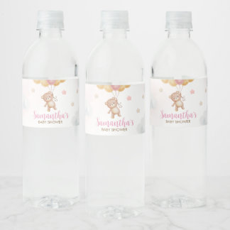 Girl Bear Bear Bearly Wait Baby Dusche Wasserflaschenetikett