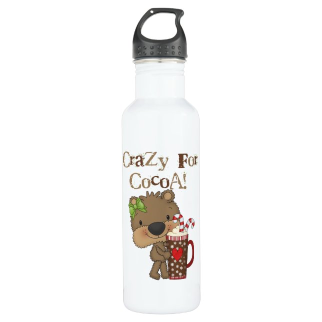 Girl Bear Crazy für Kakao Edelstahlflasche (Vorderseite)
