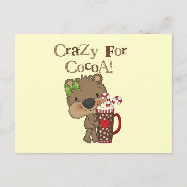 Girl Bear Crazy für Kakao Postkarte (Vorderseite)