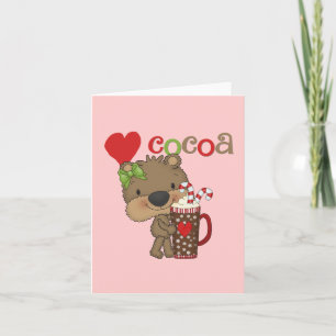 Girl Bear Kakao-Liebe Feiertagskarte