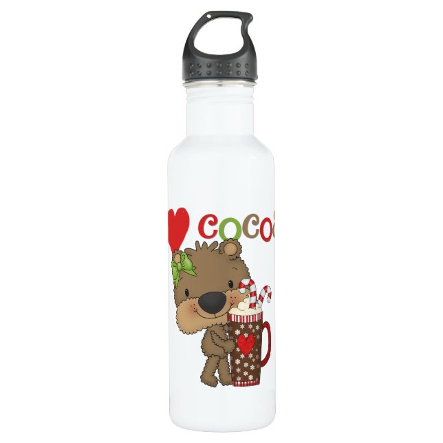 Girl Bear Kakao-Liebe Trinkflasche (Vorderseite)