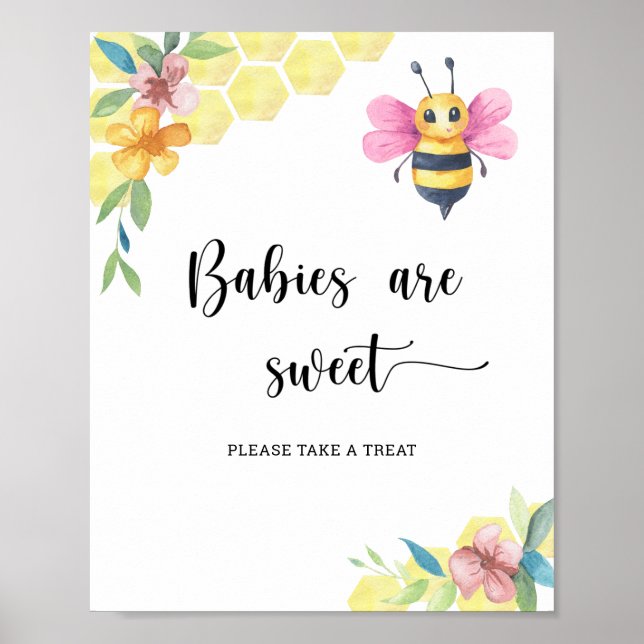 Girl Bee - Babys sind süß Poster (Vorne)
