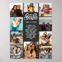 Girl Besties 10 Fotos benutzerdefinierter Text gra Poster