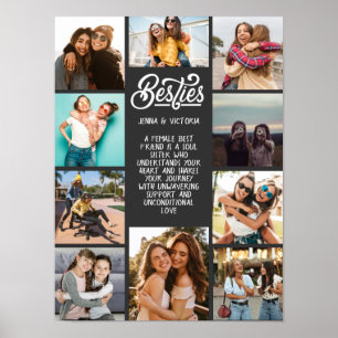 Girl Besties 10 Fotos benutzerdefinierter Text gra Poster