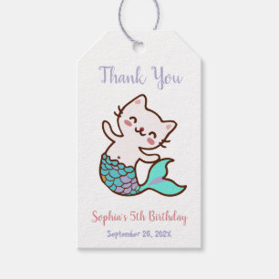 Girl Birthday Cat Mermaid unter dem Meer Vielen Da Geschenkanhänger