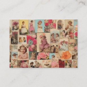 Girl Birthday Collage Telefonnummerkarte