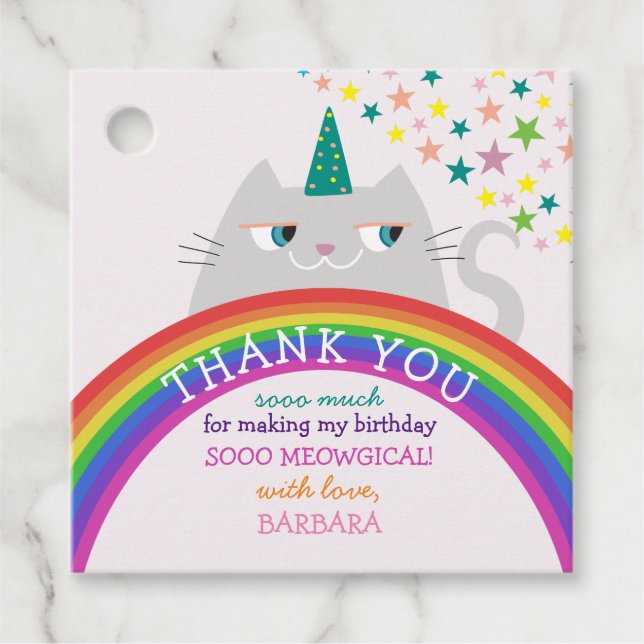 Girl Birthday Danke Geschenkanhänger (Vorderseite)