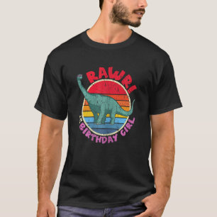 Girl Birthday I Rawr Brachiosaurus I Family Matchi T-Shirt