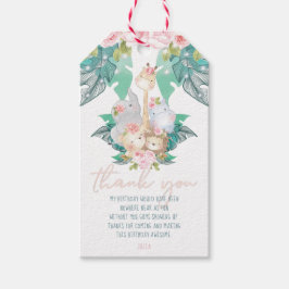 Girl Birthday Jungle Animals Vielen Dank Geschenkanhänger